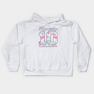 10th Birthday Flamazing 10 born in 2014 Girls Kids Hoodie